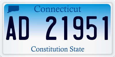 CT license plate AD21951