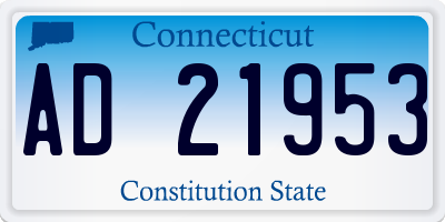 CT license plate AD21953