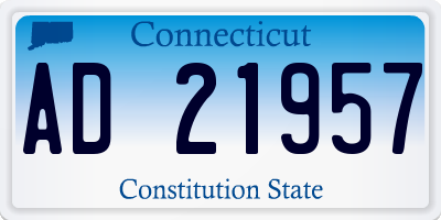 CT license plate AD21957