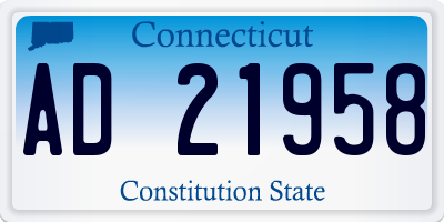 CT license plate AD21958