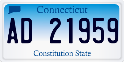 CT license plate AD21959