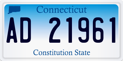 CT license plate AD21961