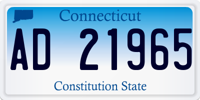 CT license plate AD21965