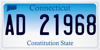 CT license plate AD21968