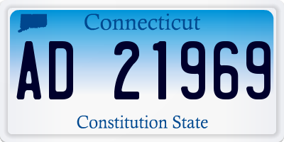 CT license plate AD21969