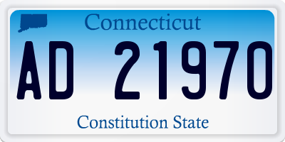 CT license plate AD21970