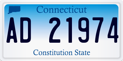 CT license plate AD21974
