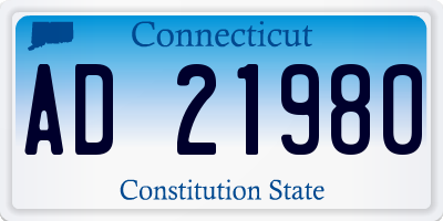 CT license plate AD21980