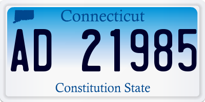 CT license plate AD21985