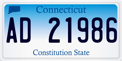 CT license plate AD21986