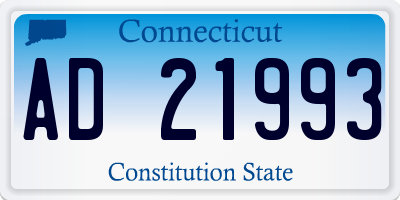 CT license plate AD21993