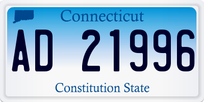 CT license plate AD21996