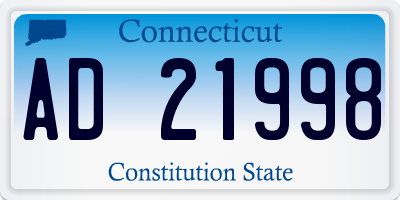 CT license plate AD21998