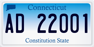 CT license plate AD22001