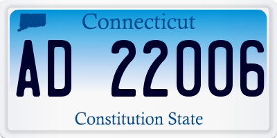 CT license plate AD22006
