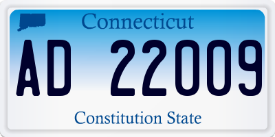CT license plate AD22009
