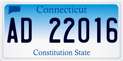 CT license plate AD22016