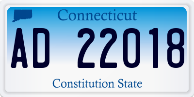CT license plate AD22018