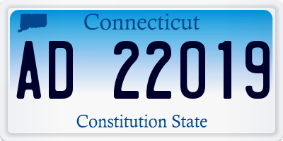 CT license plate AD22019
