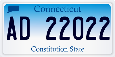 CT license plate AD22022