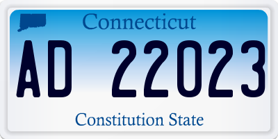 CT license plate AD22023