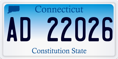 CT license plate AD22026