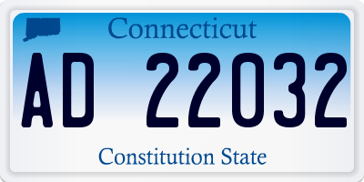 CT license plate AD22032