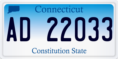 CT license plate AD22033