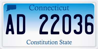 CT license plate AD22036