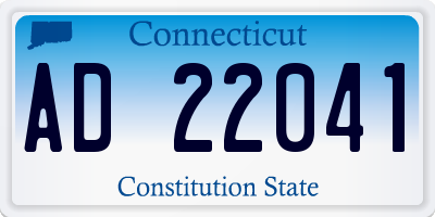 CT license plate AD22041