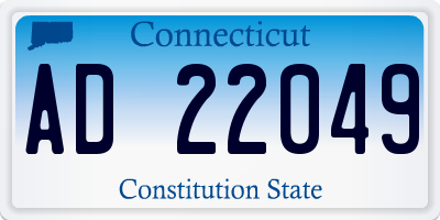 CT license plate AD22049