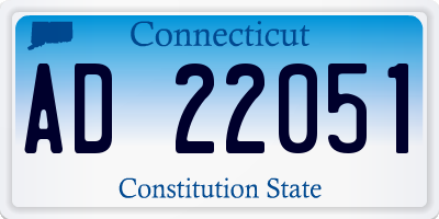 CT license plate AD22051