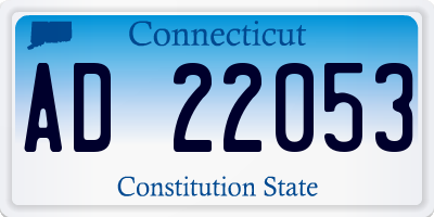 CT license plate AD22053