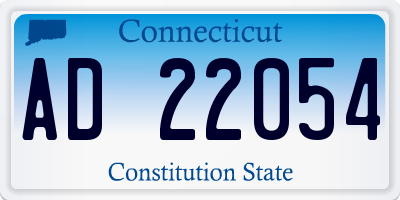 CT license plate AD22054