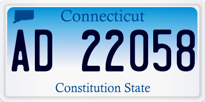 CT license plate AD22058