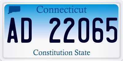 CT license plate AD22065