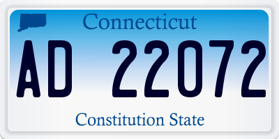 CT license plate AD22072