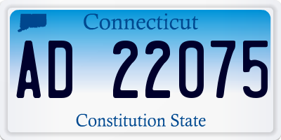 CT license plate AD22075
