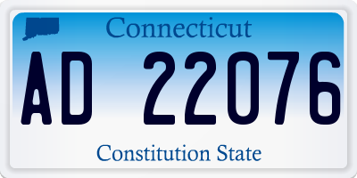 CT license plate AD22076