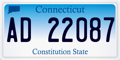 CT license plate AD22087