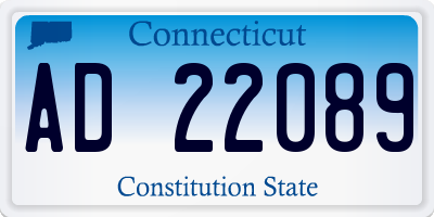 CT license plate AD22089