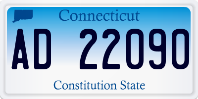 CT license plate AD22090