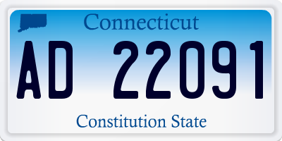 CT license plate AD22091