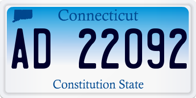 CT license plate AD22092
