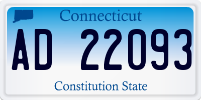 CT license plate AD22093