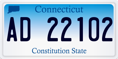 CT license plate AD22102