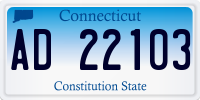 CT license plate AD22103