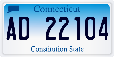 CT license plate AD22104