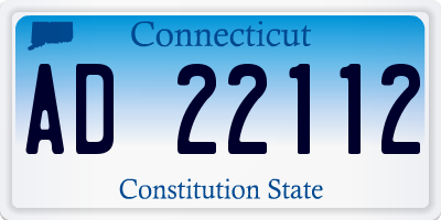 CT license plate AD22112