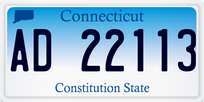 CT license plate AD22113